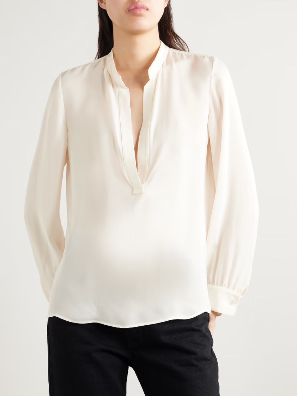 Nili Lotan Montaine 100% Silk White Blouse - Size Medium